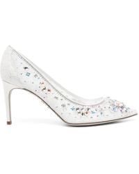 Rene Caovilla - 80Mm Crystal-Embellished Pumps - Lyst