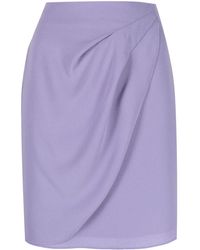 Emporio Armani - High-waisted Wrap-detail Skirt - Lyst