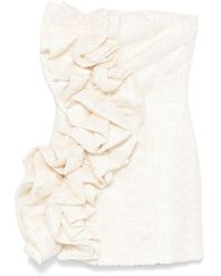 ROTATE BIRGER CHRISTENSEN - Mini-Jurk Met Ruches En Kant - Lyst