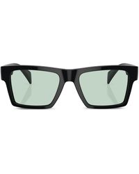 Versace - Greca-detail Rectangle-frame Sunglasses - Lyst
