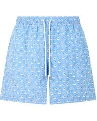 Fedeli - Graphic-Print Drawstring Swim Shorts - Lyst