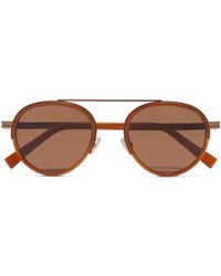 Zegna - Orizzonte Ii Round-frame Sunglasses - Lyst
