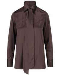 Kiton - Chemise En Soie À Col Noué - Lyst