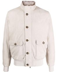 Barba Napoli - Spread-collar Suede Shirt Jacket - Lyst