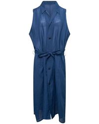 Y's Yohji Yamamoto - Belted Sleeveless Shirt Dress - Lyst