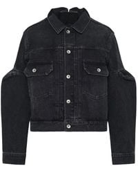Sacai - Puff-Sleeve Denim Jacket - Lyst
