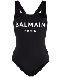Balmain Badpak Met Logoprint - Zwart