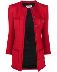 Saint Laurent - Button-Fastening Single-Breasted Coat - Lyst