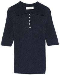 DUNST - Ribbed-Knit Polo Shirt - Lyst