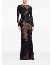 Elie Saab Beaded Strapless Maxi Dress in Blue | Lyst