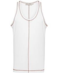 Siedres - Contrast-stitching Ribbed Tank Top - Lyst
