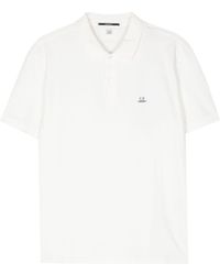 C.P. Company - Pikee-Poloshirt mit Logo-Patch - Lyst