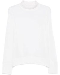 Allude - Ribbed-Trim Roll-Neck Sweater - Lyst