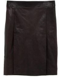 Ferragamo - Leather Mini Skirt - Lyst