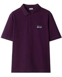 Burberry - Logo-appliqué Cotton Polo T-shirt - Lyst