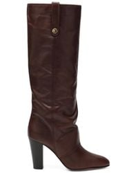 Chloé - Anouk Slouchy Logo-Engraved Knee-High Boots - Lyst