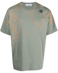 Stone Island - Paint Splatter Crew-neck T-shirt - Lyst