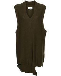 MM6 by Maison Margiela - Robe Courte En Maille À Design Sans Manches - Lyst