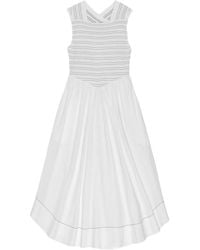 Ganni - Square-Neck Midi Dress - Lyst