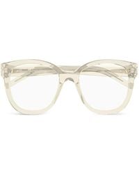 Saint Laurent - Geometric Logo Glasses - Lyst