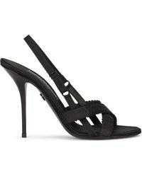 Dolce & Gabbana - 105mm Crossover-strap Satin Sandals - Lyst