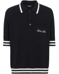 Balmain - Polo-Strick-Logo - Lyst