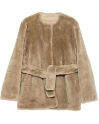 TOTEME - Belted Shearling Jacket - Lyst