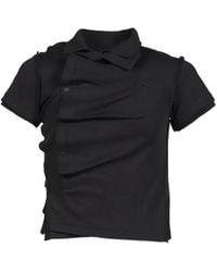 Natasha Zinko - Shrunken Double-Collar Polo Shirt - Lyst