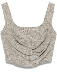 GIUSEPPE DI MORABITO - Check-Pattern Corset Top - Lyst