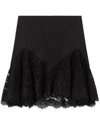 Stella McCartney - Lace-Trim Flared Mini Skirt - Lyst
