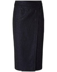 Pinko - Fully Rhinestoned Calf-Length Wrap Skirt - Lyst
