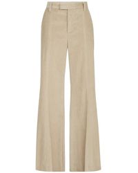 Brunello Cucinelli - Cotton Corduroy Wide-Flare Trousers With Monili - Lyst
