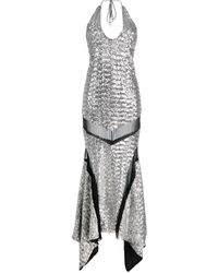 The Attico - Saskia Sequined Halterneck Dress - Lyst
