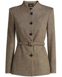 Kiton - Bouclé Tweed Belted Jacket - Lyst