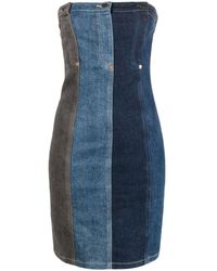 Moschino Jeans - Layered-design Denim Dress - Lyst