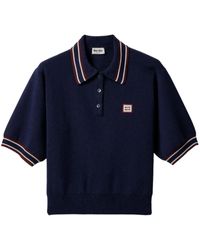 Miu Miu - Polo-Pullover Mit Logo-Patch - Lyst