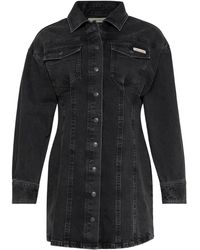 Calvin Klein - Denim Shirt Mini Dress - Lyst