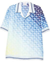 CASABLANCA - Silk Tennis Tile Short-Sleeve Shirt - Lyst