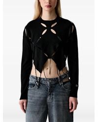 KARL LAGERFELD - Cut-Out Long-Sleeve Top - Lyst