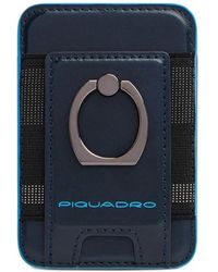 Piquadro - Ring-Detail Leather Magsafe Cardholder - Lyst