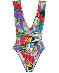 Emilio Pucci - Orchidee-Print Swimsuit - Lyst