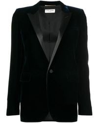 Saint Laurent - Velvet tuxedo jacket - Lyst