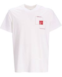 Armani Exchange - T-shirt en coton stretch à logo imprimé - Lyst