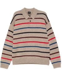 Paul Smith - Gestreifter Pullover mit Polokragen - Lyst