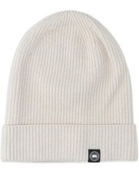 Canada Goose - Ribbed Cotton Beanie Hat - Lyst