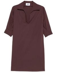 Alpha Studio - Vestido Midi Con Cuello De Polo - Lyst