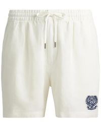 Polo Ralph Lauren - X Wimbledon Embroidered Drawstring Linen Shorts - Lyst