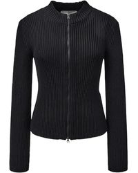 Amomento - Geribbeld Vest Met Col - Lyst