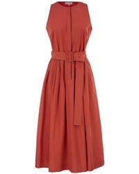 Antonelli - Vestido Midi Con Cinturón - Lyst