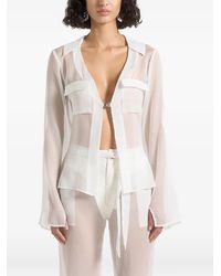 Manière De Voir - Sheer Shirt With Clasp - Lyst